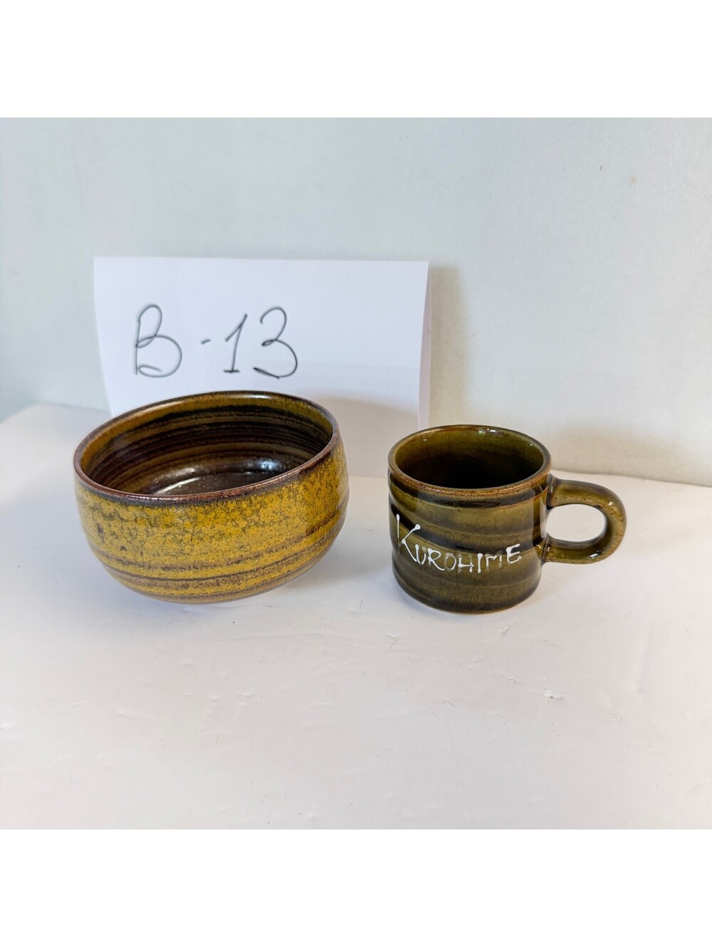 Kurohime Handcrafted Pottery Bowl &‎ Mug Set Artisan Ceramic B-13